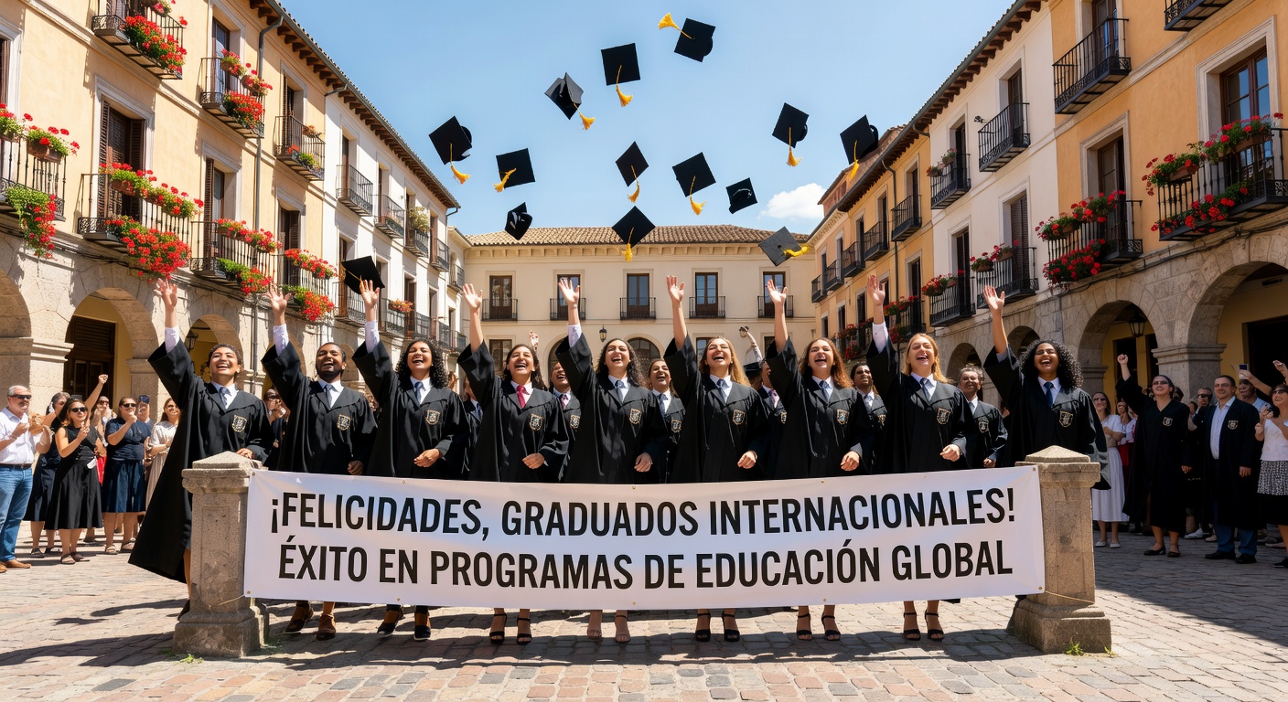 Graduados celebrando su éxito académico